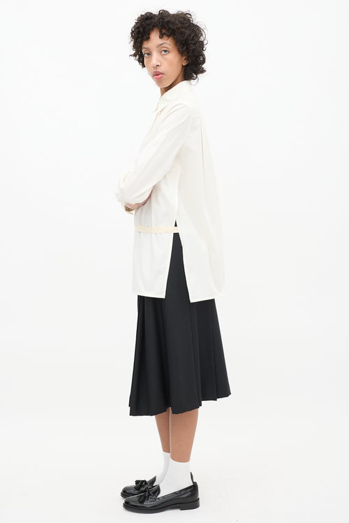 MM6 Maison Margiela White Poplin Wrap Shirt