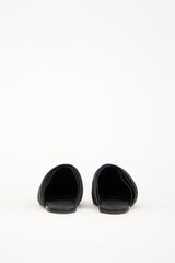 MM6 Maison Margiela Black Leather Strappy Panel Mule