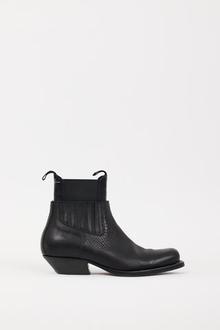 MM6 Maison Margiela Black Leather Layered Chelsea Ankle Boot