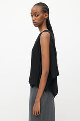 MM6 Maison Margiela Black Sleeveless Drape Blouse