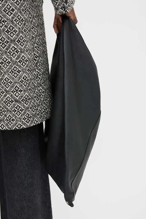 Faux Leather Medium Triangle Tote Bag