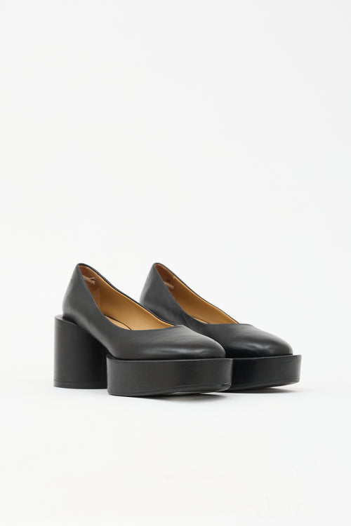 MM6 Maison Margiela Leather Décolleté Platform Pump