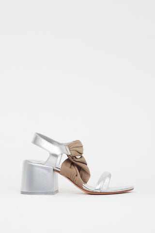 MM6 Maison Margiela Silver & Beige Metallic Sandal