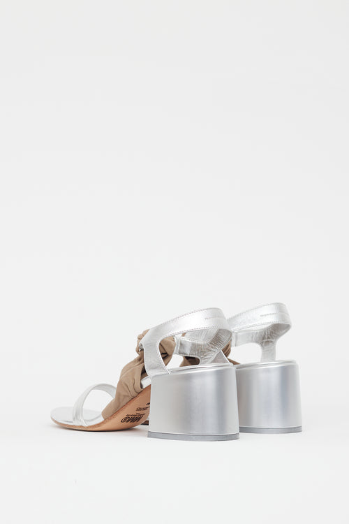 MM6 Maison Margiela Silver & Beige Metallic Sandal