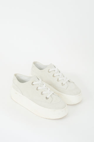 MM6 Maison Margiela Grey Suede Platform Sneaker