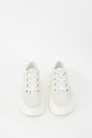 MM6 Maison Margiela Grey Suede Platform Sneaker