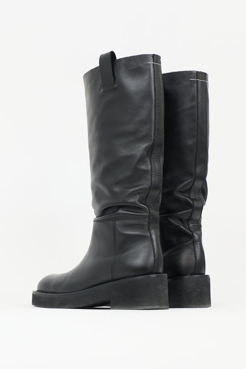 MM6 Maison Margiela Leather Knee High Boot