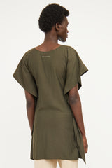 MM6 Maison Margiela Green Layered Short Sleeve Dress