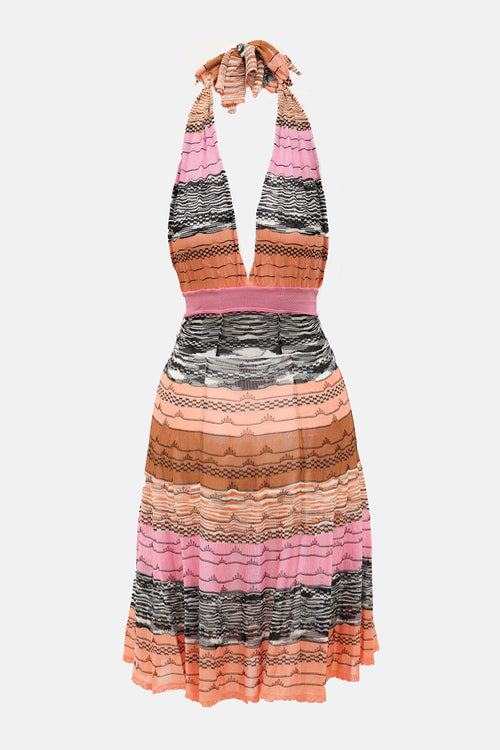 M Missoni Vintage Knit Striped Dress