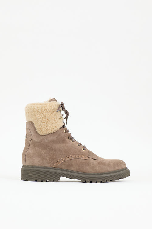Moncler Suede & Shearling Patty Boot