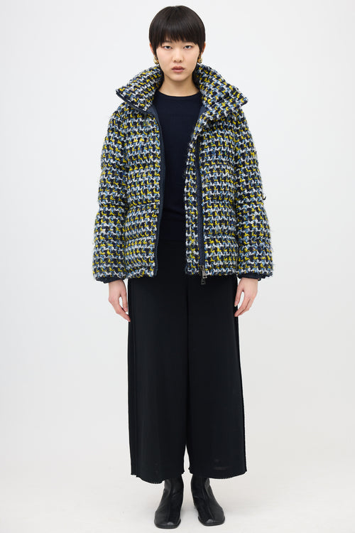 Moncler Wool Tweed Elby Puffer Jacket