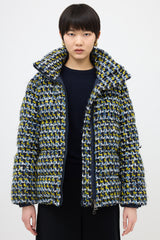 Moncler Wool Tweed Elby Puffer Jacket