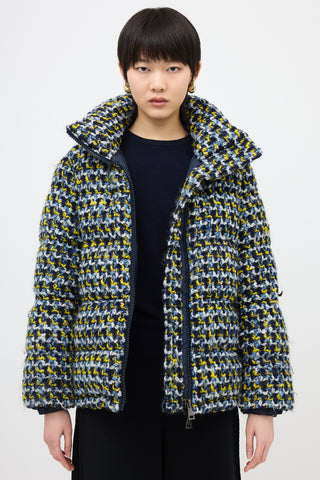 Moncler Wool Tweed Elby Puffer Jacket