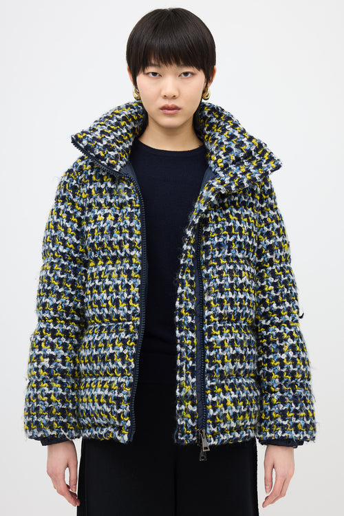 Moncler Wool Tweed Elby Puffer Jacket