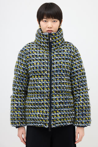 Moncler Wool Tweed Elby Puffer Jacket