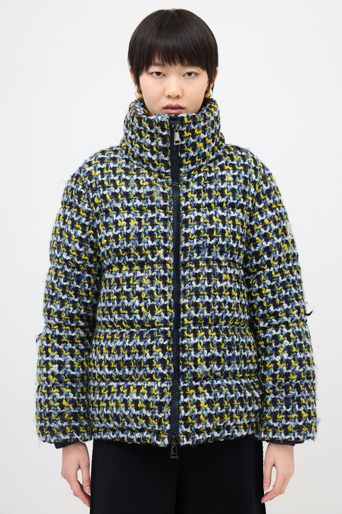 Moncler Wool Tweed Elby Puffer Jacket