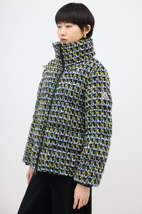 Moncler Wool Tweed Elby Puffer Jacket