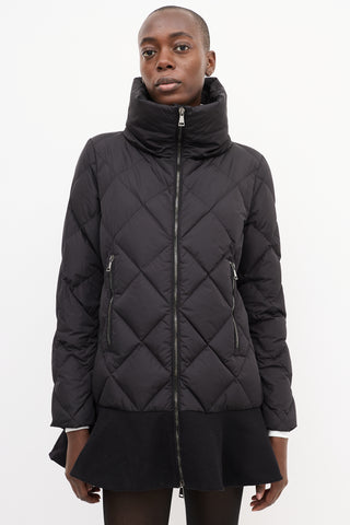 Moncler Black Down Vouglan Peplum Jacket