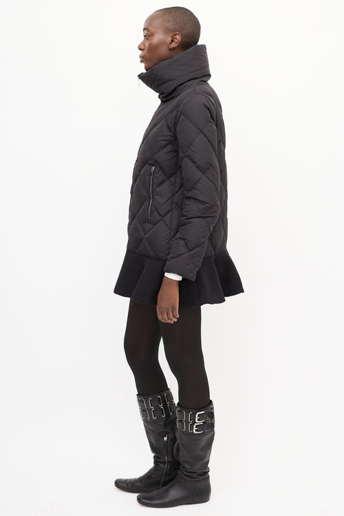 Moncler Black Down Vouglan Peplum Jacket