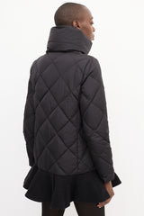 Moncler Black Down Vouglan Peplum Jacket