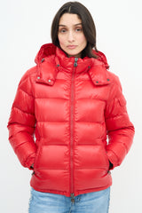 Moncler Red Down & Nylon Maya Puffer Jacket