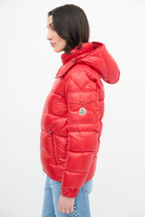 Moncler Red Down & Nylon Maya Puffer Jacket