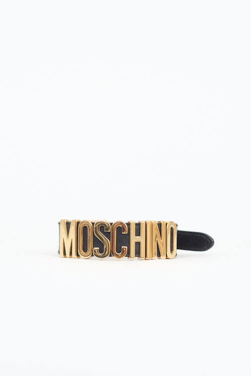 Moschino Leather Logo Pet Collar
