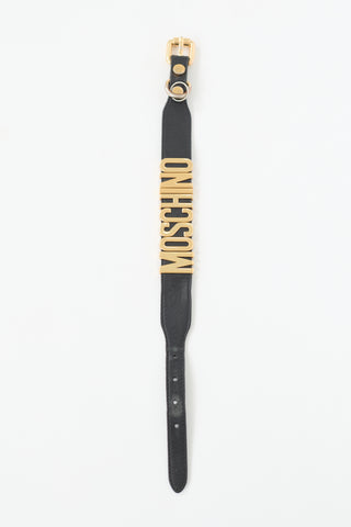 Moschino Leather Logo Pet Collar
