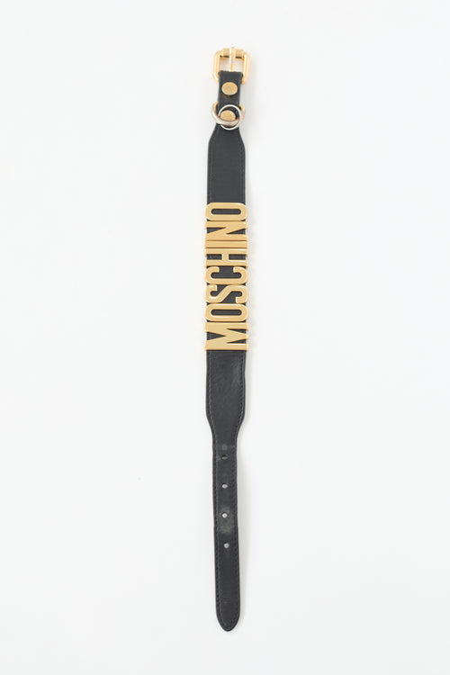 Moschino Leather Logo Pet Collar