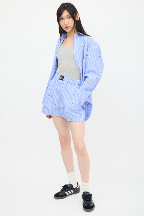 MSGM Blue & White Striped Co-Ord Set