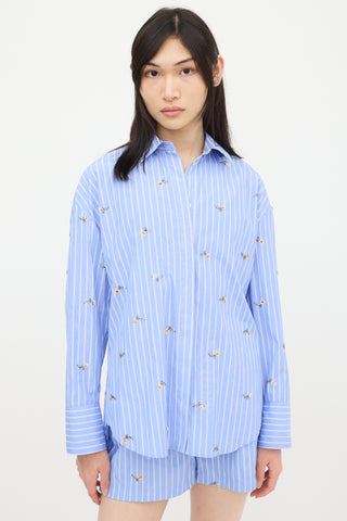 MSGM Blue & White Striped Co-Ord Set