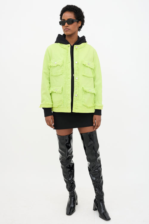 MSGM Collarless Denim Jacket
