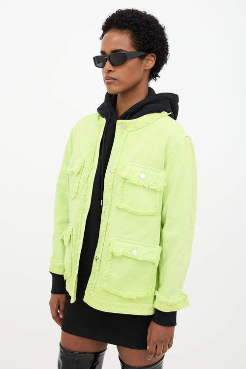 MSGM Collarless Denim Jacket