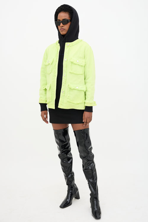 MSGM Collarless Denim Jacket