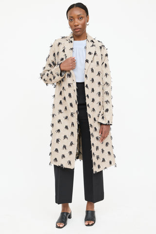 MSGM Linen Fringe Embellished Coat