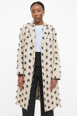 MSGM Linen Fringe Embellished Coat