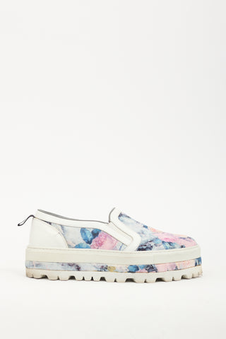 MSGM Multicolor Floral Canvas Sneaker