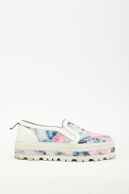 MSGM Multicolor Floral Canvas Sneaker