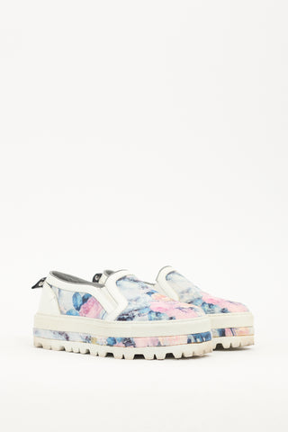 MSGM Multicolor Floral Canvas Sneaker