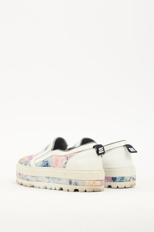 MSGM Multicolor Floral Canvas Sneaker