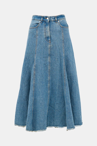 MSGM Logo Jean Skirt