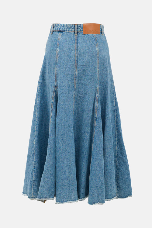 MSGM Logo Jean Skirt
