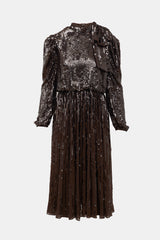 Mac Duggal Sequin Puff Sleeve Dress