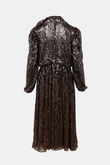 Mac Duggal Sequin Puff Sleeve Dress