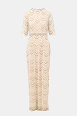 Mac Duggal Beaded Fringe Column Gown