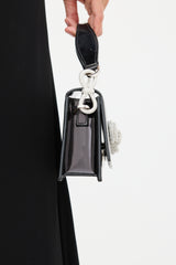 Mach & Mach Black Patent Embellished Medium Samantha Bag
