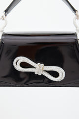 Mach & Mach Black Patent Embellished Medium Samantha Bag