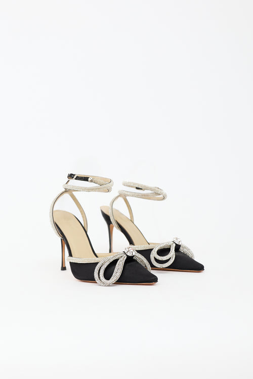 Mach & Mach Satin Crystal Bow Heel