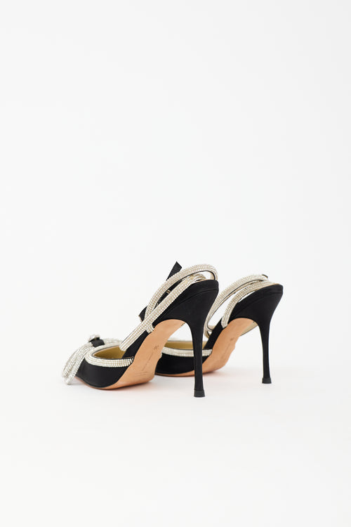 Mach & Mach Satin Crystal Bow Heel