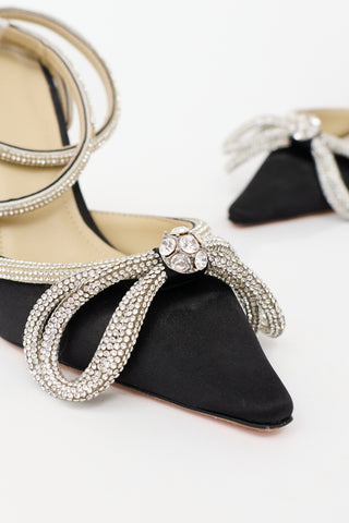 Mach & Mach Satin Crystal Bow Heel